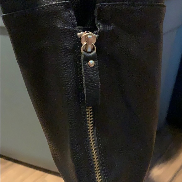 Black Faux Leather Over the Knee Boots - Picture 4 of 5